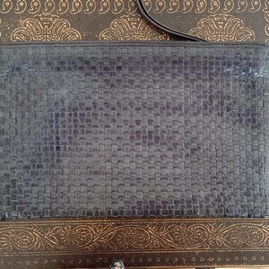 Massimo Duti Blue Wristlet Bag worn a fer times